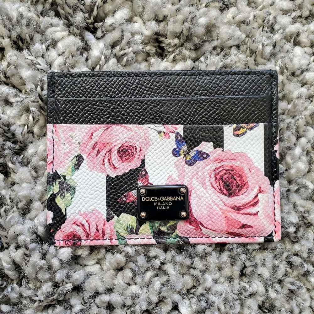 Dolce & Gabbana Rose Print Card Case